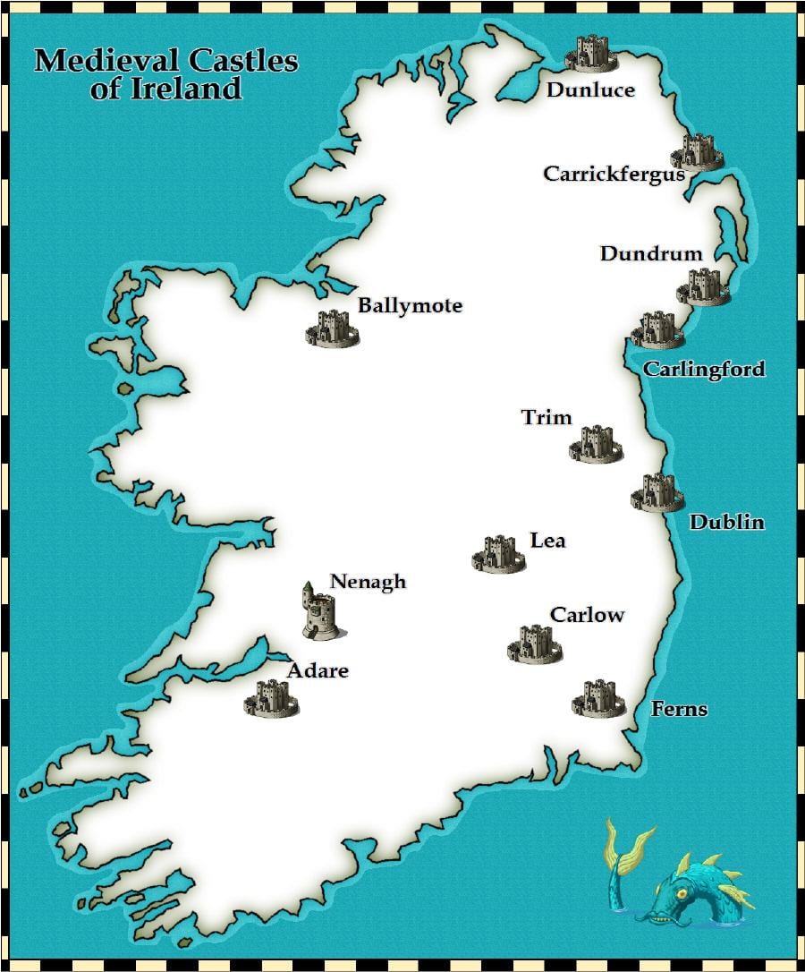 map of castles মধ্যে আয়ারল্যান্ড