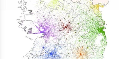 আয়ারল্যান্ড জনসংখ্যার ঘনত্ব মানচিত্র