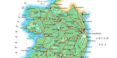 মানচিত্র আয়ারল্যান্ড এর টিলা 