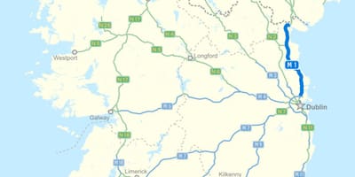 মানচিত্র আয়ারল্যান্ড রাস্তার ধারের